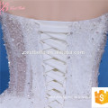 Alibaba mais recente design de cristal de contas de damas Tulle vestido de noiva Puffy vestidos de baile